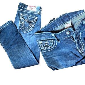 TRUE Religion Joey Super T  Bling Women Urban Cowboy Blue Jeans Size 29 NWOT